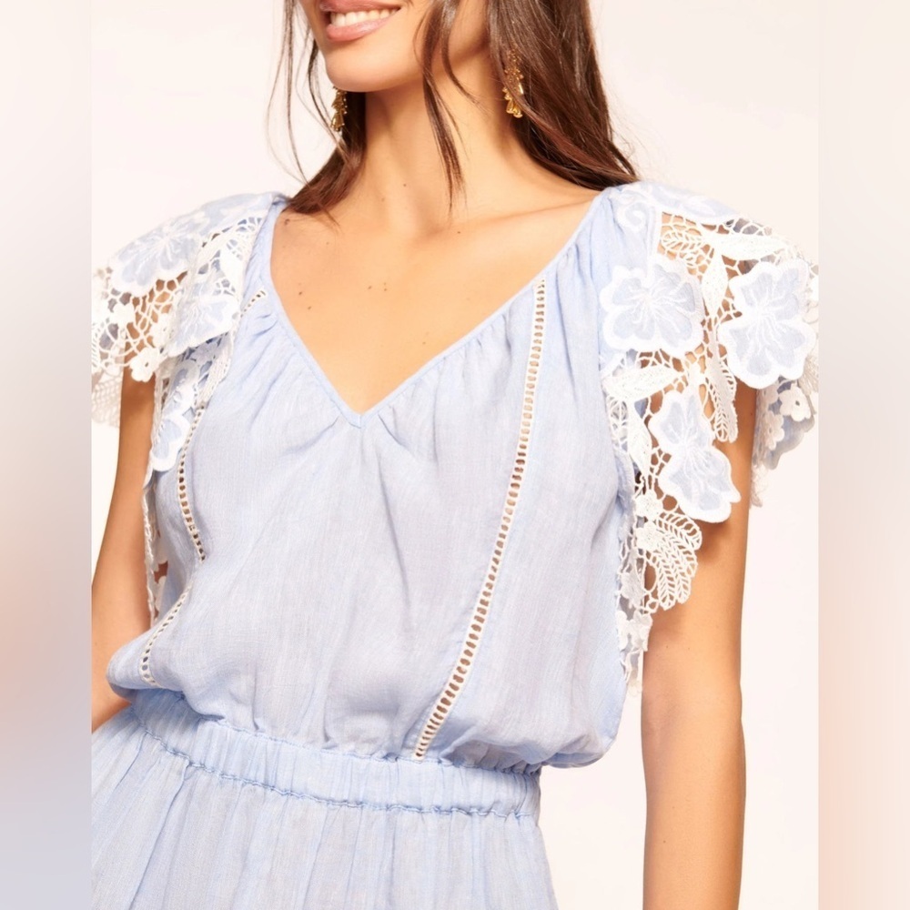 Ramy Brook Ryan Dress - Chambray Embroidered Linen - Picture 4 of 5
